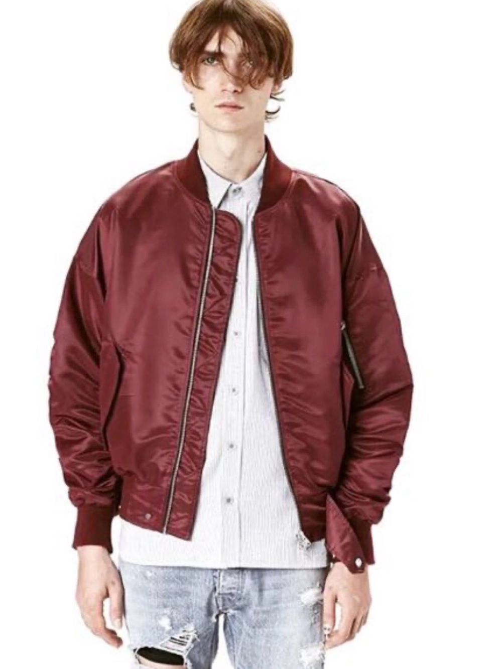 Fear of God Fourth Collection Merlot Bomber Jacket Red & Orange Medium